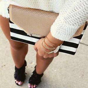 Black and white clutch